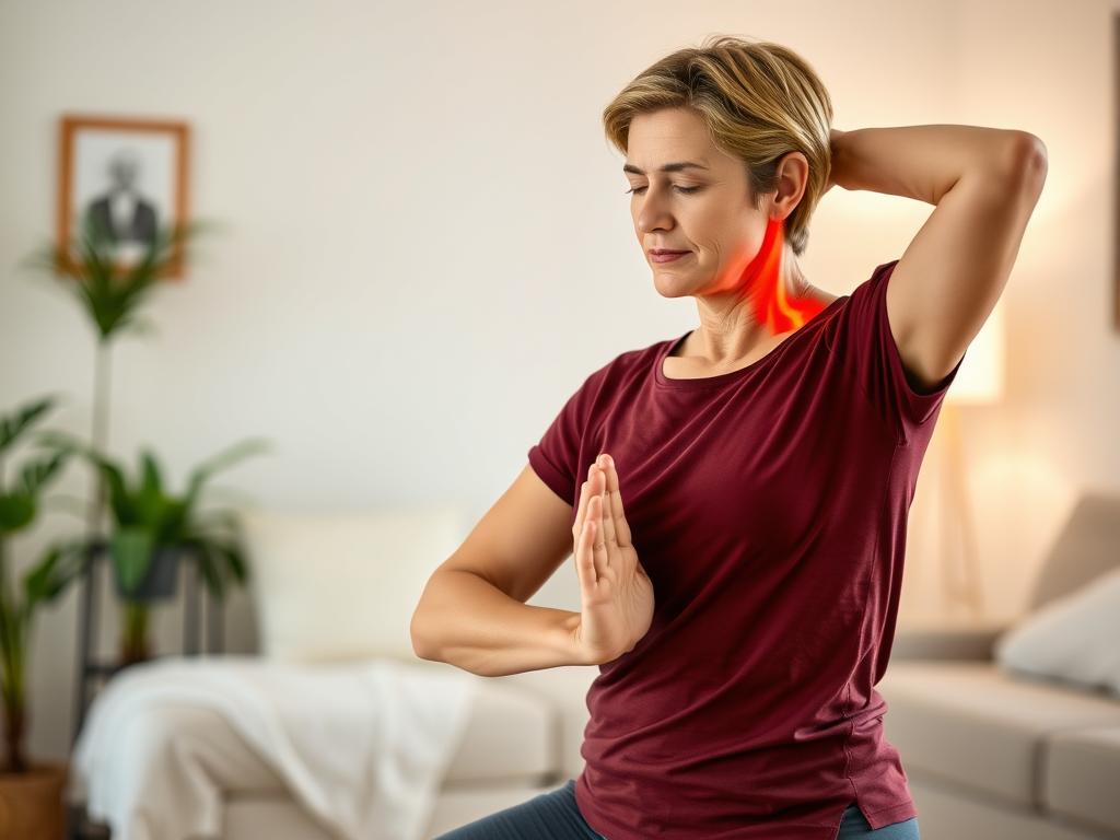 Person practicing gentle yoga as part of neuropathic pain management